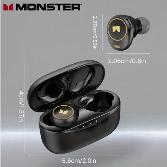 Monster Wireless Earbuds - In Ear Earbuds, Type-C Fast Charging, Clear Call - Picture 3 of 7